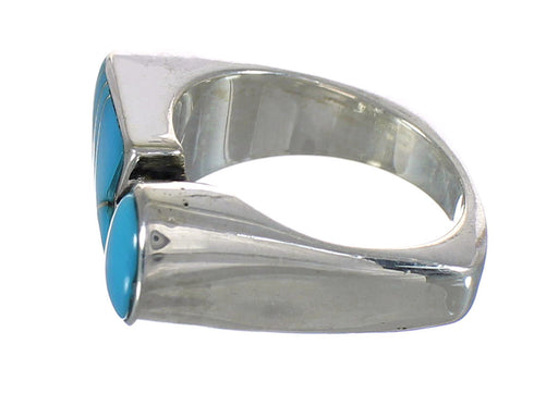 Turquoise Jewelry Genuine Sterling Silver Ring Size 6-1/2 AX90609